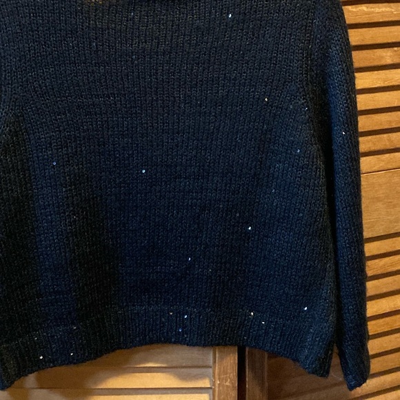 NY Collection Black Knit Shrug with Glitter Sequins - Picture 12 of 12